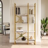 Kalune Design Bijeli/u zlatnoj boji regal u mramornom dekoru 87,5x175 cm Monica – | shoptok.hr