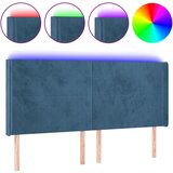 Maison Chic led posteljno vzglavje - vzglavna omarica - nočna omarica temno modro 163x16x118/128 cm žamet, (21712529) Cene