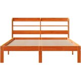 vidaXL Posteljni okvir brez vzmetnice voščeno rjav 140x190 cm borovina | Shoptok.si