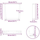  Noge za klub stolić V-oblika 2 kom Bijele 50 x (42-43,3) cm Čelik | shoptok.hr