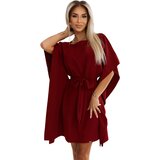 Numoco 287-34 SOFIA Women's dress butterfly with waist tie - BORDÓ | shoptok.hr