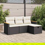 vidaXL 4-dijelni set vrtnih sofa od poliratana s jastucima crni | shoptok.hr