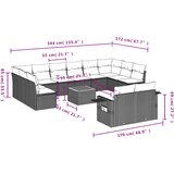  13-dijelni set vrtnih sofa s jastucima bež od poliratana | shoptok.hr