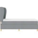  Škatlasta postelja s vzmetnico Svetlo siva 90x190 cm Tkanina, (22052550) | Shoptok.si