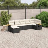 vidaXL 7-dijelni set vrtnih sofa od poliratana s jastucima crni | shoptok.hr