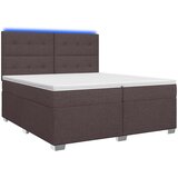  Boxspring krevet s madracem Tamno smeđa 200 x 200 cm Tkanina | shoptok.hr