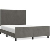  Posteljni okvir z vzglavjem temno siv 140x190 cm žamet, (20788541) | Shoptok.si