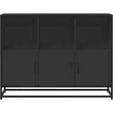 vidaXL Komoda črna 100x35x76 cm inženirski les | Shoptok.si