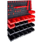 vidaXL 29-dijelni set kutija za pohranu sa zidnim pločama crveno-crni | shoptok.hr