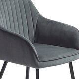 Unique Furniture Sive baršunaste blagovaonske stolice u setu s naslonima za ruke 2 kom Nolan Stripe – | shoptok.hr
