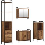  Set ormarića za kupaonicu 4 kom. Staro drvo 40 x 36 x 200 5 cm - Staro drvo Ormarić ispod sudopera (2 vrata) + viseći ormarić + | shoptok.hr