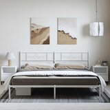  Metalni okvir za krevet s uzglavljem bijeli 183x213 cm | shoptok.hr