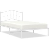  Metalni okvir za krevet s uzglavljem bijeli 100x200 cm | shoptok.hr