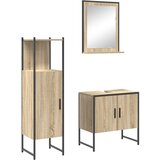 vidaXL set namještaja za kupaonicu od 3 dijela od sonoma hrasta konstruirano drvo, kupaonsko ogledalo s policom sonoma hrasta 50x12x60 cm konstruirano drvo | shoptok.hr