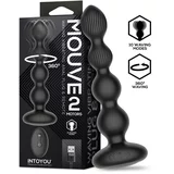 INTOYOU Mouve Waving Vibrating Anal Plug with Remote Control 2 Motors Black