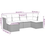  6-dijelni set vrtnih sofa od poliratana s jastucima svjetlosivi | shoptok.hr