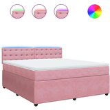 vidaXL Box spring postelja z vzmetnico roza 180x200 cm žamet | Shoptok.si