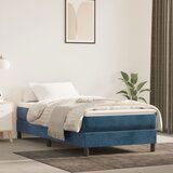 Maison Chic Box spring postelja - Vzmetna postelja z vzmetnico temno modra 100x200 cm žamet SL19015, (21893950) | Shoptok.si
