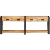  Konzolni stol s ladicama 2 pcs Smeđa Grubo masivno drvo manga | shoptok.hr