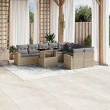 vidaXL 10-dijelni set vrtnih sofa s jastucima bež od poliratana | shoptok.hr