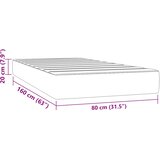  Dječji madrac s džepičastim oprugama srednje tvrdoće crni 80x160 cm od tkanine | shoptok.hr