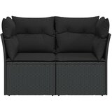 Vrtna sofa s jastucima za 2 osobe, crna, poli ratan | shoptok.hr