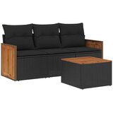  4-dijelni set vrtnih sofa od poliratana s jastucima crni | shoptok.hr