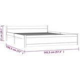  Posteljni okvir črn iz trdnega lesa 140x190 cm, (20645120) | Shoptok.si
