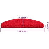  Prostirke za stepenice 20 kom 56x17x3 cm crvene poluokrugle | shoptok.hr