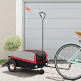 Prikolica za bicikl crno-crvena 30 kg željezna | shoptok.hr