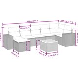  8-dijelni set vrtnih sofa od poliratana s jastucima sivi | shoptok.hr