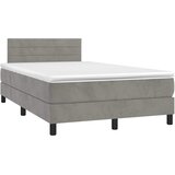  box spring s madracem LED svjetlosivi 120x200 cm baršun | shoptok.hr