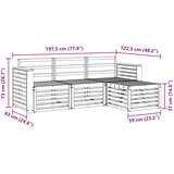  Set vanjskih sofa 4 pcs Bijela 197,5 x 122,5 x 73 cm | shoptok.hr