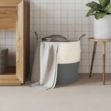  Košara za pohranu sivo-bijela Ø 43x38 cm pamučna | shoptok.hr