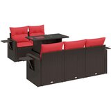 vidaXL Vrtna sedežna garnitura z blazinami 6-delna siv ratan/akacija | Shoptok.si