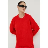 Gestuz Volnen pulover ženski, rdeča barva