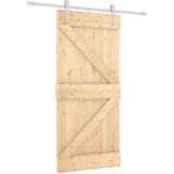  Klizna vrata Prirodna i bijela 90 x 210 cm Masivna borovina | shoptok.hr