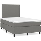 vidaXL Box spring postelja z vzmetnico LED temno siva 120x190 cm blago Cene