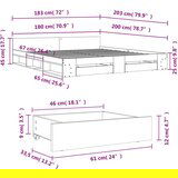 vidaXL Posteljni okvir s predali siva sonoma 180x200 cm inženirski les | Shoptok.si