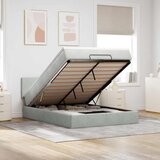 vidaXL Otomanski posteljni okvir z vzmetnico siv 140x190 cm žamet | Shoptok.si