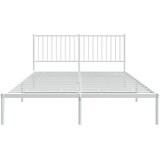  Metalni okvir za krevet s uzglavljem bijeli 150x200 cm | shoptok.hr