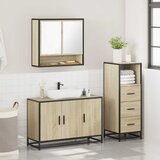  3-dijelni set kupaonskog namještaja boja hrasta sonome drveni | shoptok.hr