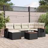 7-dijelni set vrtnih sofa od poliratana s jastucima crni Cijene