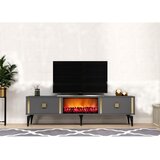 Woody Fashion TV polica Doruk Fireplace Anthracite Gold