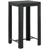 3-dijelni vrtni barski set od poliratana s jastucima crni Crna 60.5 x 60.5 x 110.5 cm | Shoptok.si