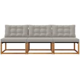 3 Komad Srednja sofa za van Čvrsto drvo akacije i Textilene | shoptok.hr