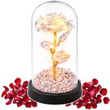  Vječna ruža u staklenoj kupoli LED kristalna rasvjeta 21,5 x 11 cm | shoptok.hr