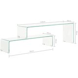  2-dijelni set stolića za kavu 90x30x20/110x30x40 cm stakleni | shoptok.hr