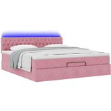 vidaXL Otomanski krevet s madracem&LED ružičasti 180x200 cm baršunasti | shoptok.hr