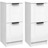  Komode sjajne bijele 2 kom 30x30x70 cm od konstruiranog drva | shoptok.hr